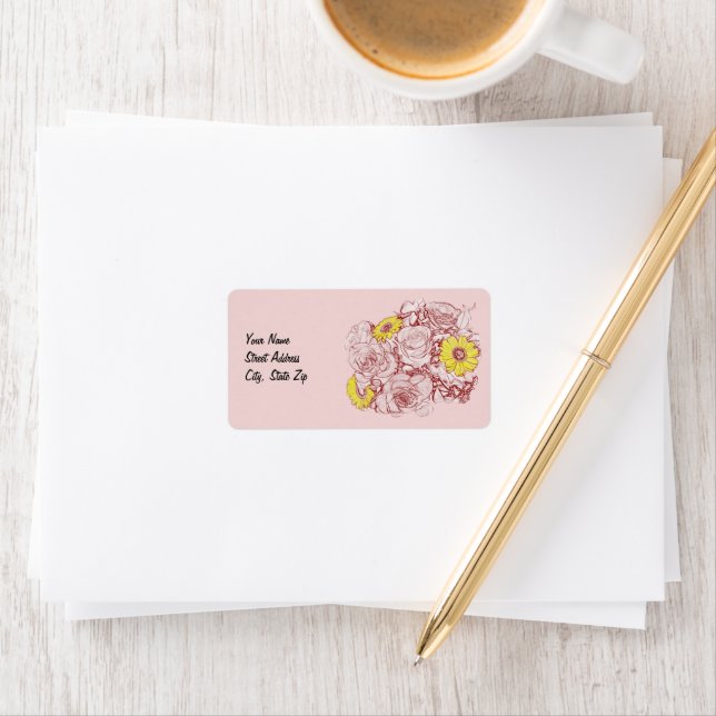 Terra  Cotta Edged Bouquet Label (Insitu)