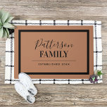 Terra Cotta Family Monogram Doormat<br><div class="desc">Modern minimalist doormat personalised with your name monogram,  family established date or other custom text. Click the Customise It button to choose any background colour,  change fonts,  add your own text and photos to match your unique style.</div>