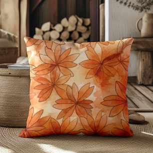 Terra Cotta Flowers Warm Earth Tones  Cushion