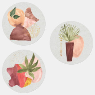 Terra Cotta Gold Glitter Shapes Botanical Gift