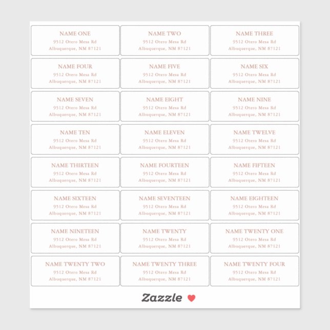 Terra Cotta Guest Address Labels (Sheet)