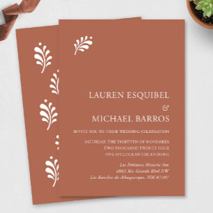 Terra Cotta Mexican Wedding Invitation