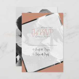Terra Cotta Minimalist Modern Casual Wedding RSVP Card