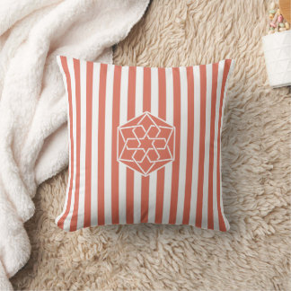 Terra Cotta Moroccan Zellige Flower Symbol Cushion