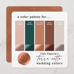 Terra Cotta Orange 2021 Wedding Colour Palette Car Invitation