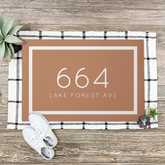 Terra Cotta Personalised Address Number Doormat