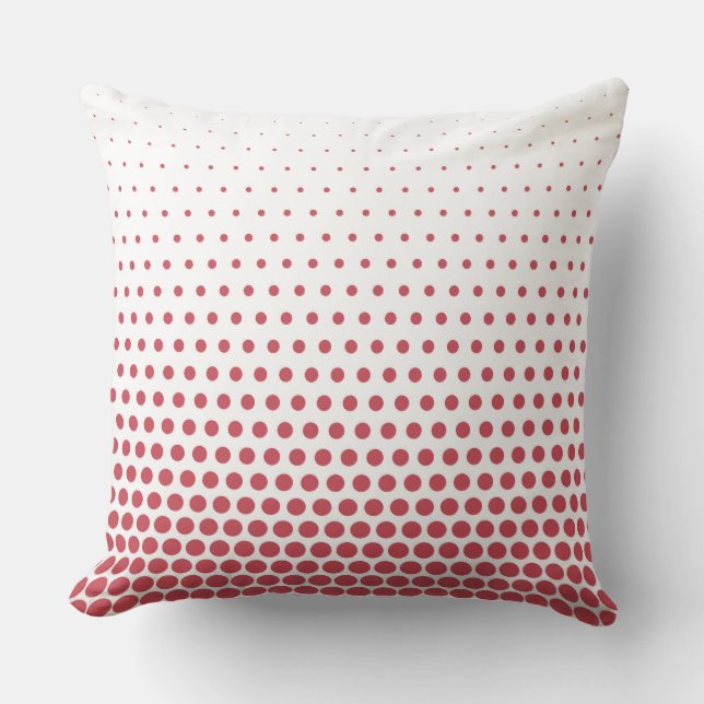 Terra Cotta Polka Dots Modern White Cushion (Front)