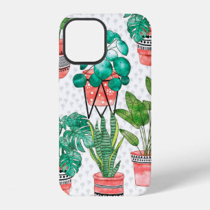 Terra cotta Pots Watercolor House Plants Seamless iPhone 12 Case