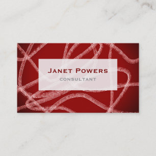 terra cotta red abstract modern line art custom business card