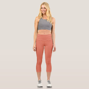 Terra Cotta Solid Plain Colour Capri Leggings