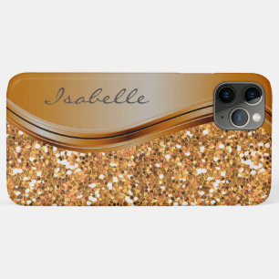 Terra Cotta Sparkle Glam Bling Personalised Metal  Case-Mate iPhone Case