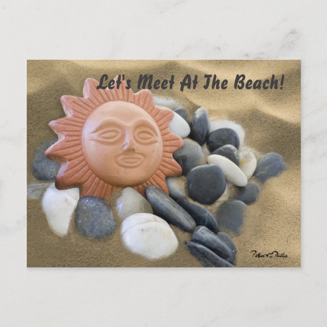 Terra Cotta Sun With Rocks And Sand Postcard (Front)