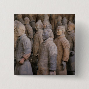Terra Cotta warriors in Emperor Qin Shihuang's 15 Cm Square Badge