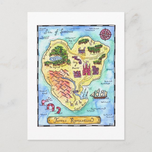Terra Romantica Map Postcard (Front)
