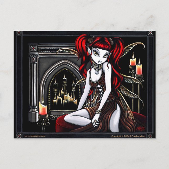"Terra Two" Red Fire Faery Postcard (Front)