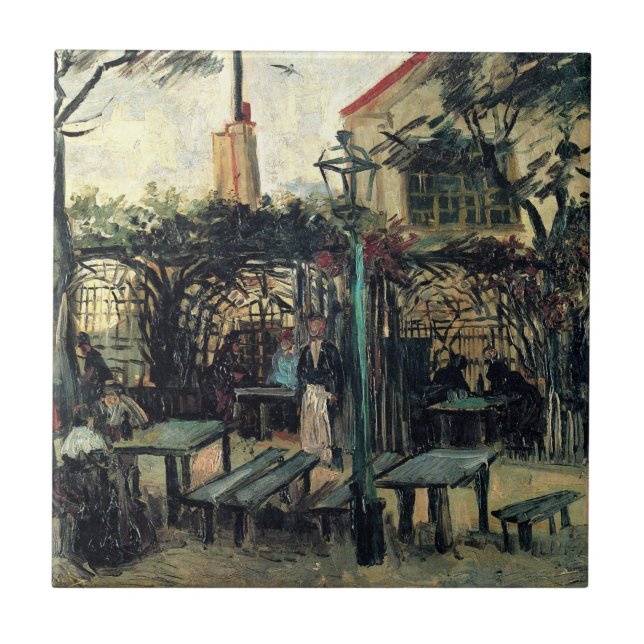 Terrace of a Cafe, Montmartre by Vincent van Gogh Tile (Front)