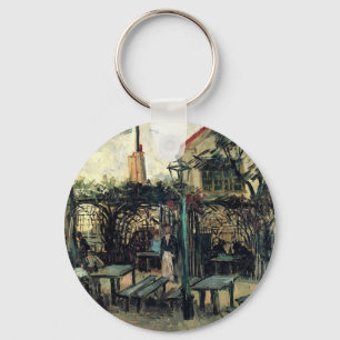 Terrace of a Cafe on Montmartre La Guinguette Key Ring