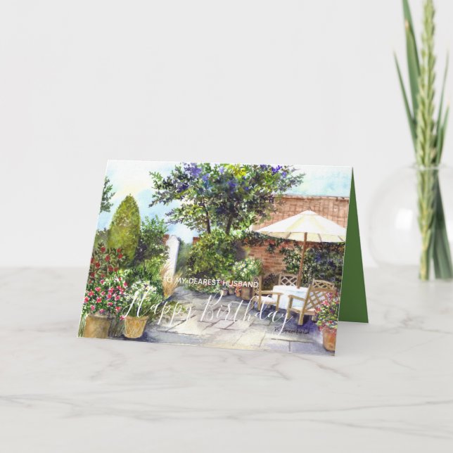 Terrace of The Manor House Watercolor Painting Card (Front)