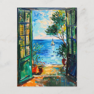 Terrace View of Mediterranean sea Postcard