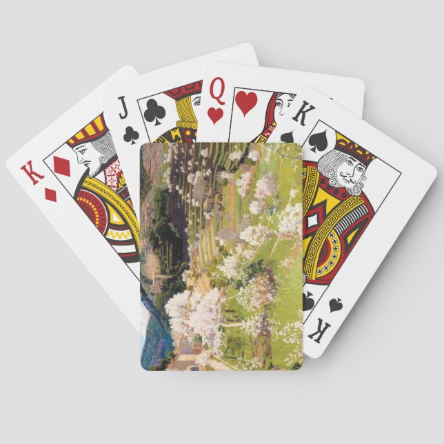 Terraced Garden in Mallorca (by Santiago Rusiñol) Playing Cards (Back)