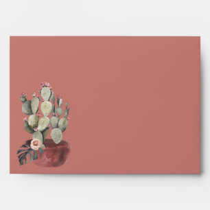 Terracota and Cactus Wedding Envelope