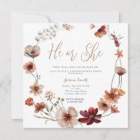 Terracota Floral Gender Reveal He or She