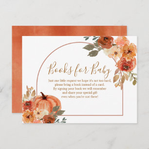 Terracota Pumpkin Rustic Floral Books for Baby Postcard