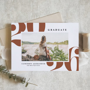 Terracotta 2026 Bold Typography Photo Graduation Announcement