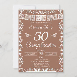 Terracotta 50 Cumpleaños Birthday Party Invitation