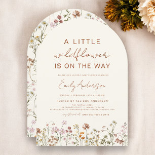 Terracotta A Little Wildflower Baby Shower Invitation