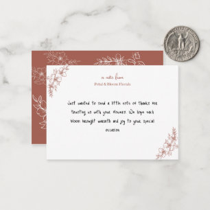 Terracotta "A Note From" Thank You Card