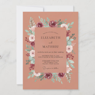 Terracotta Abundant Autumnal Wedding Invitation