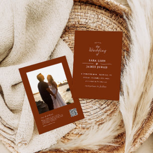Terracotta All In One Photo Wedding Invitation
