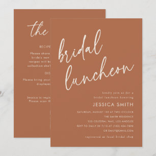 Terracotta All in One QR Code Bridal Luncheon Invitation