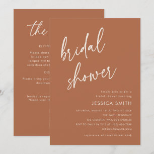 Terracotta All in One QR Code Bridal Shower Invitation