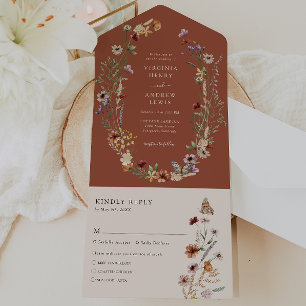 Terracotta All in One Wedding Invite
