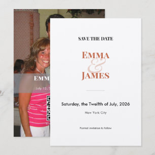 Terracotta Ampersand Photo Save the Date Wedding Invitation