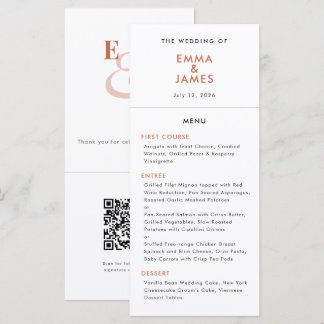 Terracotta Ampersand Wedding | QR Code | Elegant Menu