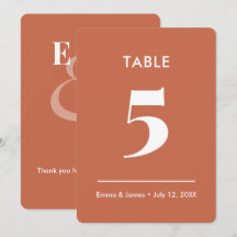 Terracotta Ampersand Wedding | Table Number