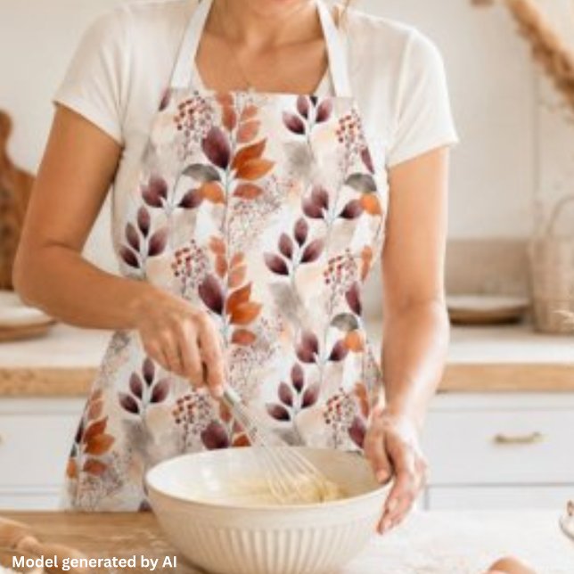 Terracotta and Burgundy Fall Leaves | Boho Autumn Apron (Creator Uploaded)
