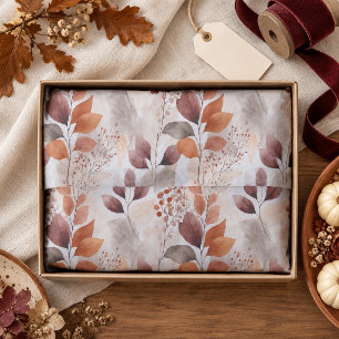 Terracotta and Burgundy Fall Leaves   Boho Autumn Tissue Paper