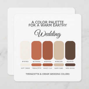 Terracotta and Cream Wedding Color Palette Card