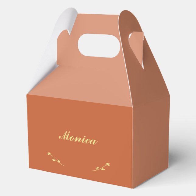 Terracotta and Gold Bridesmaid Favour Boxes (Front)