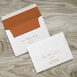 Terracotta and Gold Wedding Envelope