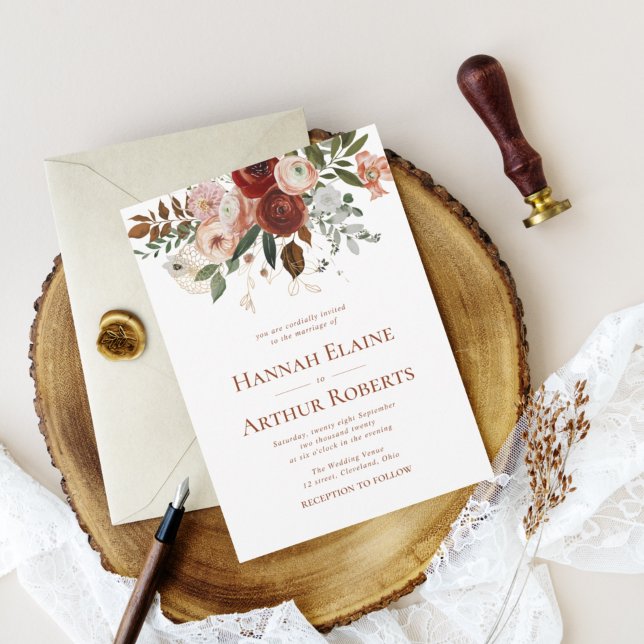 terracotta and greenery wedding invitation (Creator Uploaded)