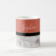 Terracotta and marble background with name