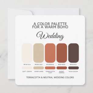 Terracotta and Neutral Wedding Colour Palette Card
