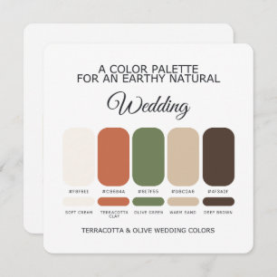 Terracotta and Olive Wedding Color Palette Card