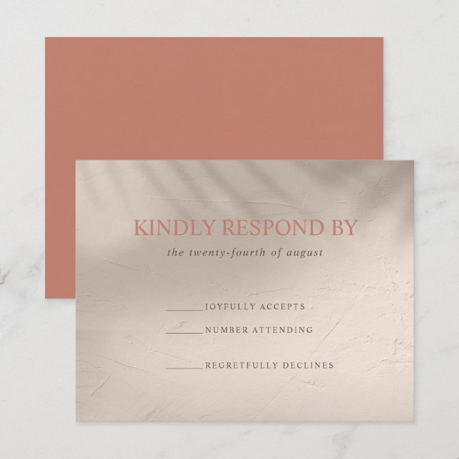 Terracotta and Sand Elemental RSVP Card (Front/Back)