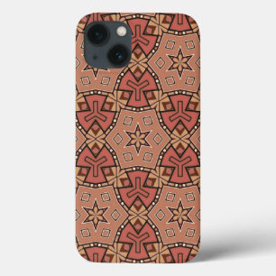 Terracotta and Tan Honeycomb Tile Pattern  iPhone 13 Case